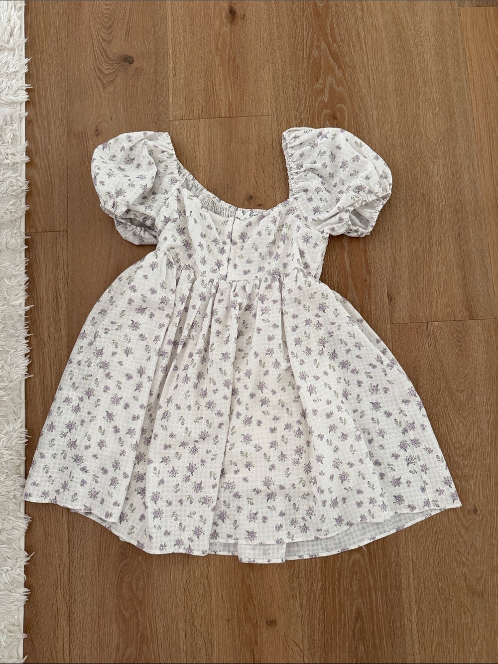 Altar'd State White Mini Dress with Lavender Floral Print - Picture 2 of 4